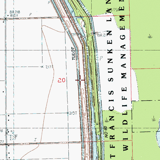 Topographic Map of Ditch Number 23, AR