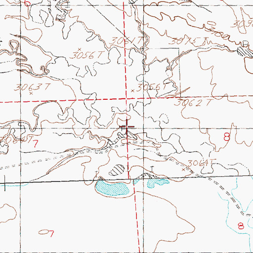 Topographic Map of 17N25E08BBB_01 Well, MT