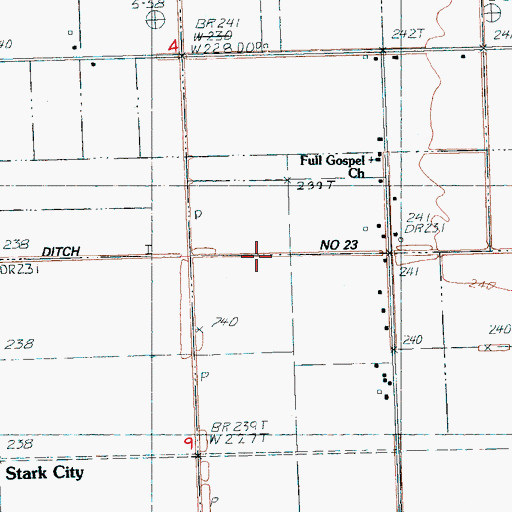 Topographic Map of Ditch Number 23, AR