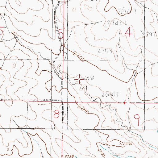 Topographic Map of 17N46E04CCAC01 Well, MT
