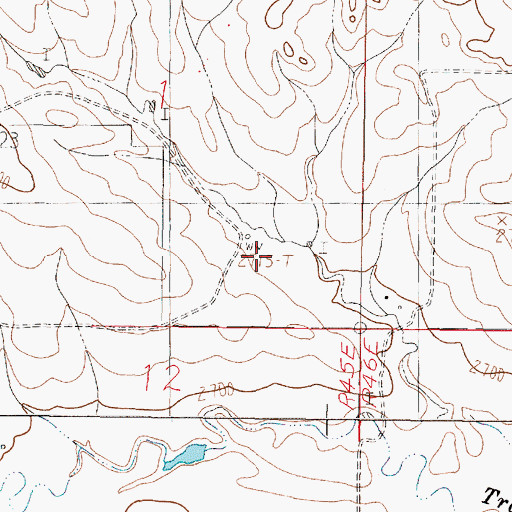 Topographic Map of 17N45E01DCAA01 Well, MT