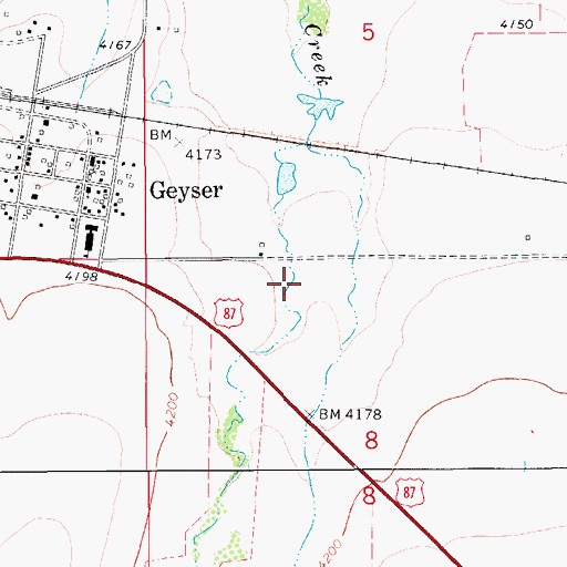 Topographic Map of 17N10E08BA__01 Spring, MT