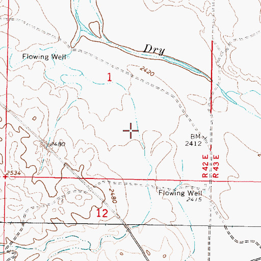 Topographic Map of 17N42E01D___01 Well, MT