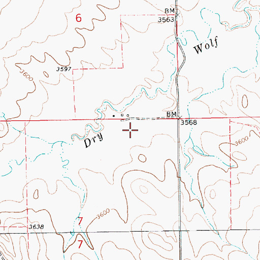 Topographic Map of 17N15E07ABAA01 Well, MT
