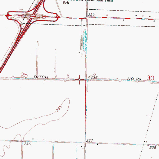 Topographic Map of Ditch Number 24, AR