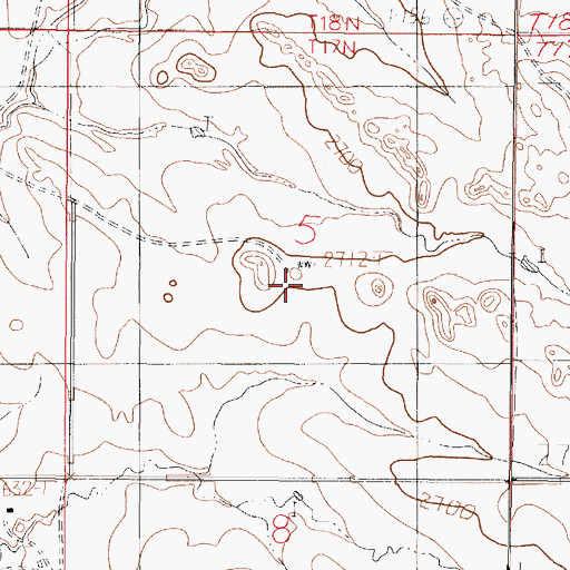 Topographic Map of 17N45E05CAAA01 Well, MT