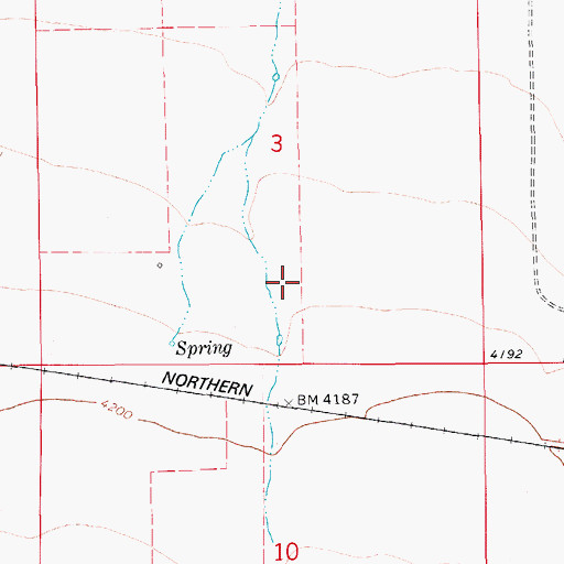 Topographic Map of 17N10E03DC__01 Spring, MT
