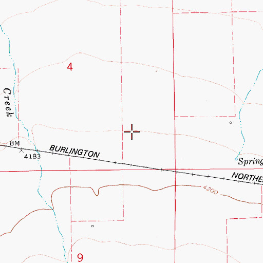 Topographic Map of 17N10E04DD__01 Spring, MT
