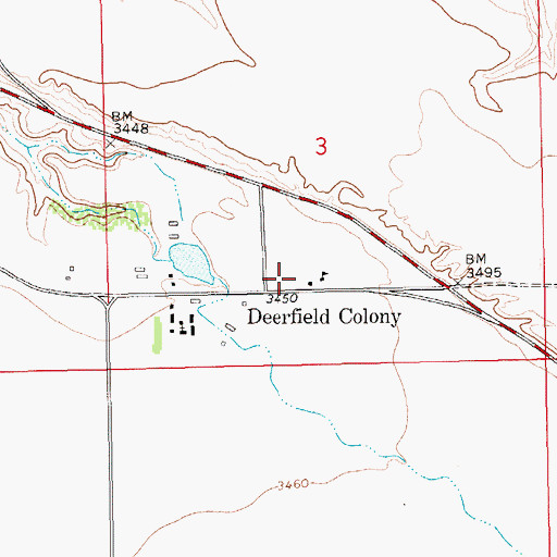 Topographic Map of 17N16E03ACDD01 Well, MT
