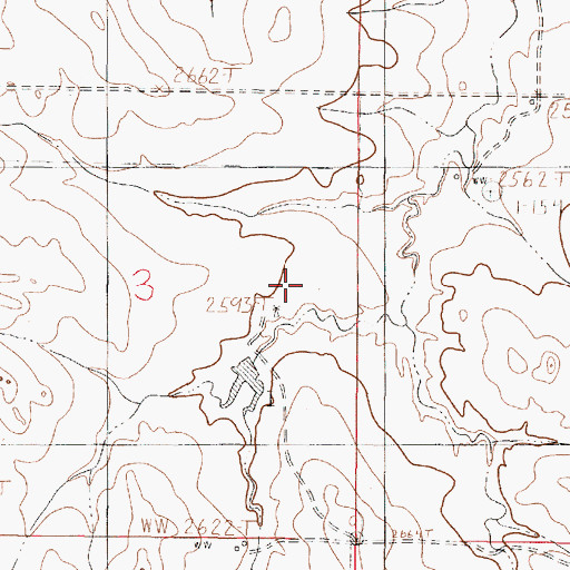 Topographic Map of 17N44E03ADCD01 Well, MT