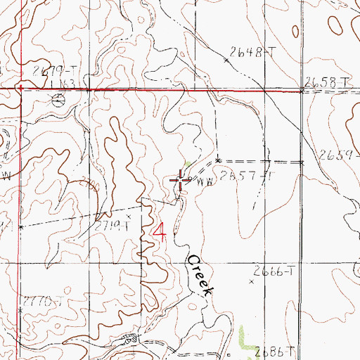 Topographic Map of 17N47E04ACBA01 Well, MT