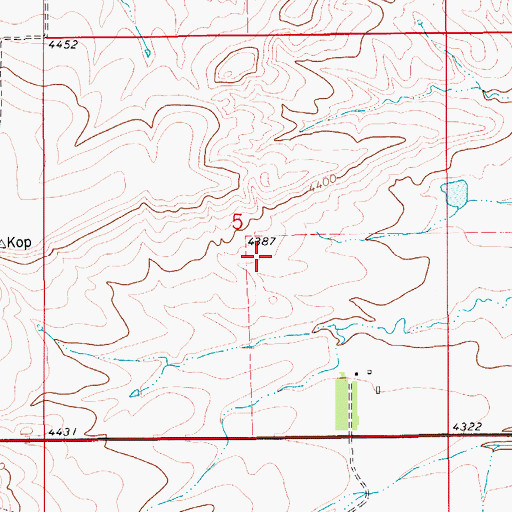 Topographic Map of 17N09E05DB__01 Spring, MT