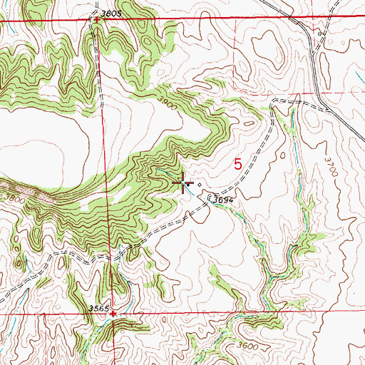 Topographic Map of 17N17E05CAB_01 Well, MT