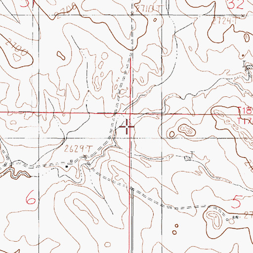 Topographic Map of 17N45E06AAAA01 Well, MT