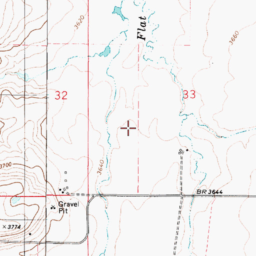 Topographic Map of 18N02E33C___01 Well, MT