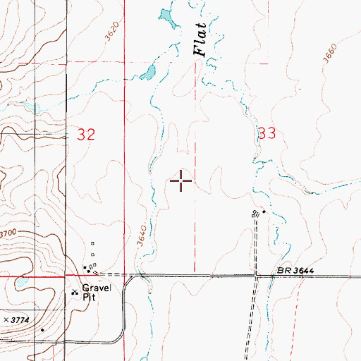 Topographic Map of 18N02E33C___02 Well, MT