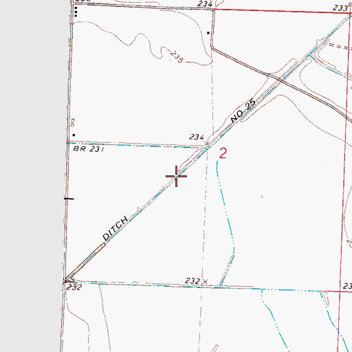 Topographic Map of Ditch Number 25, AR