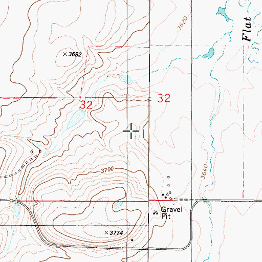 Topographic Map of 18N02E32D___02 Well, MT