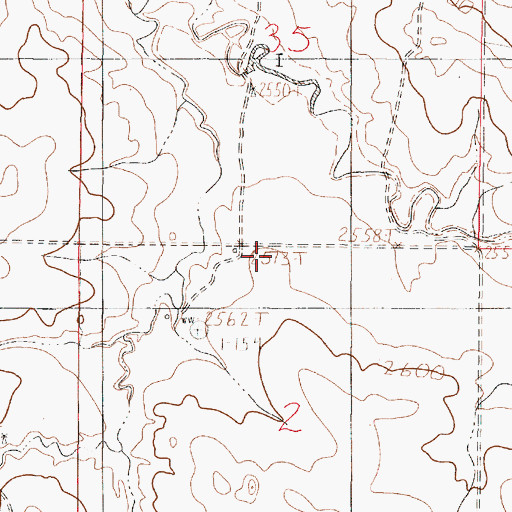 Topographic Map of 17N44E02BAAB01 Well, MT