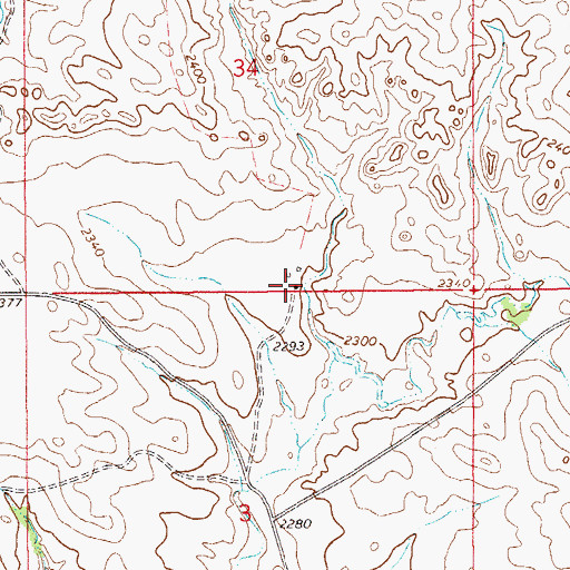 Topographic Map of 18N58E34DCCD01 Well, MT