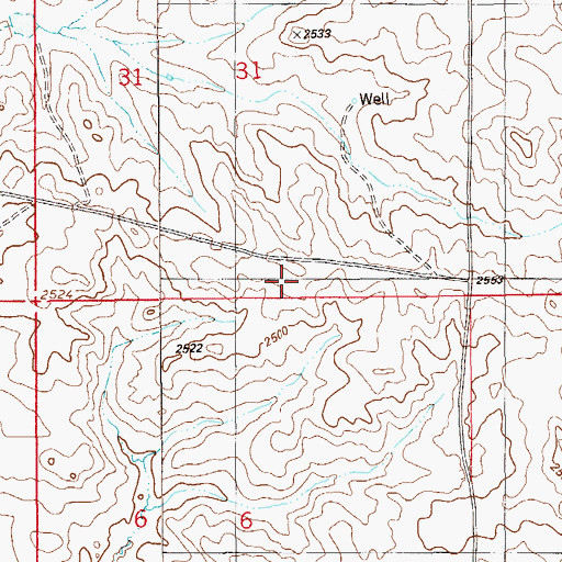 Topographic Map of 18N59E31DCC_01 Well, MT