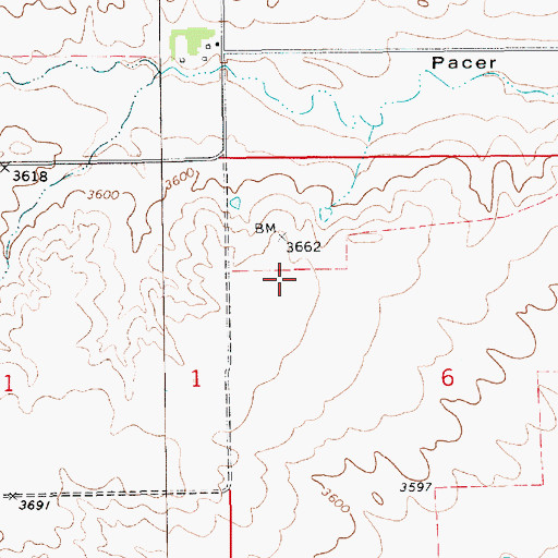 Topographic Map of 17N15E06BCAB01 Well, MT