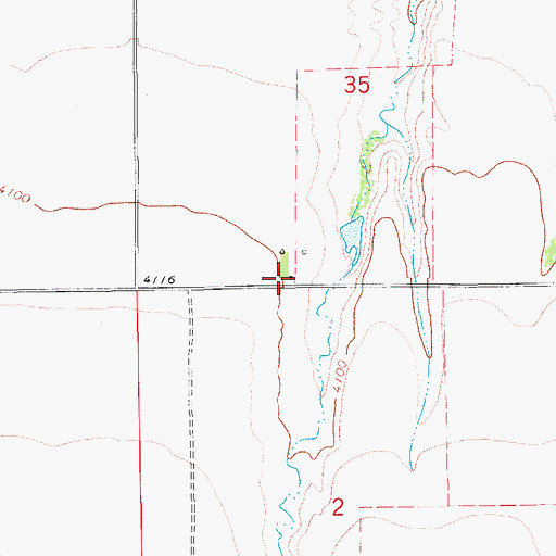 Topographic Map of 18N10E35CDCD01 Well, MT