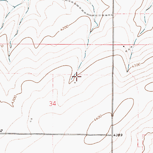 Topographic Map of 18N04E34A___02 Well, MT