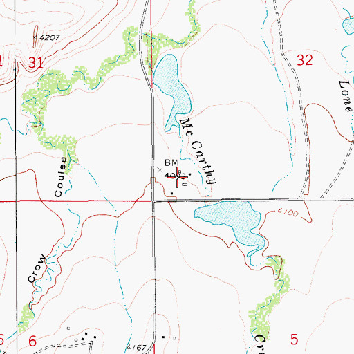 Topographic Map of 18N10E32CCCA01 Well, MT