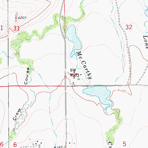 Topographic Map of 18N10E32CC__01 Well, MT