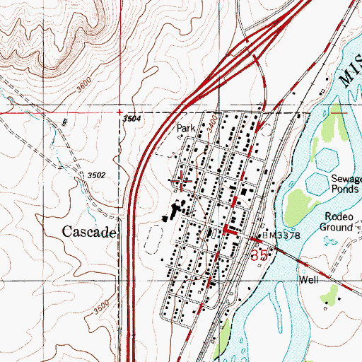 Topographic Map of 18N01W35B___01 Well, MT