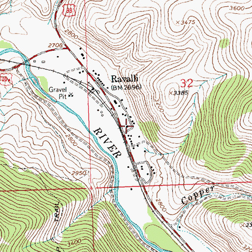 Topographic Map of 18N20W32CBDA01 Well, MT
