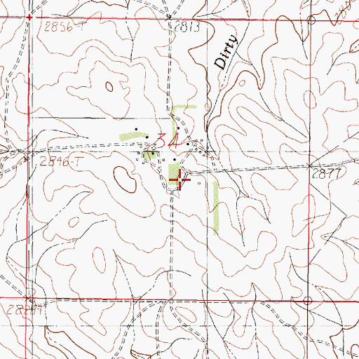 Topographic Map of 18N45E34DBBB01 Well, MT