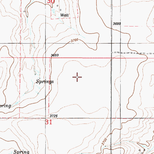 Topographic Map of 18N02E31A___01 Spring, MT