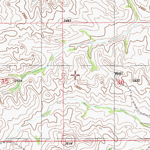 Topographic Map of 18N59E36CAC_01 Well, MT