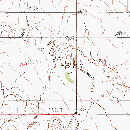 Topographic Map of 18N51E34DAA_01 Well, MT