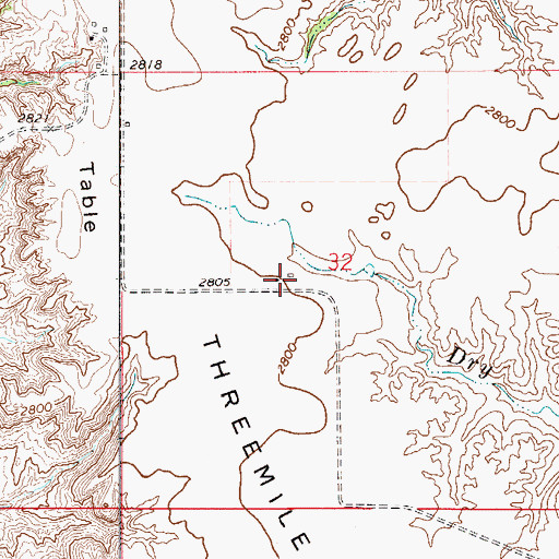 Topographic Map of 18N54E32BDCD01 Well, MT