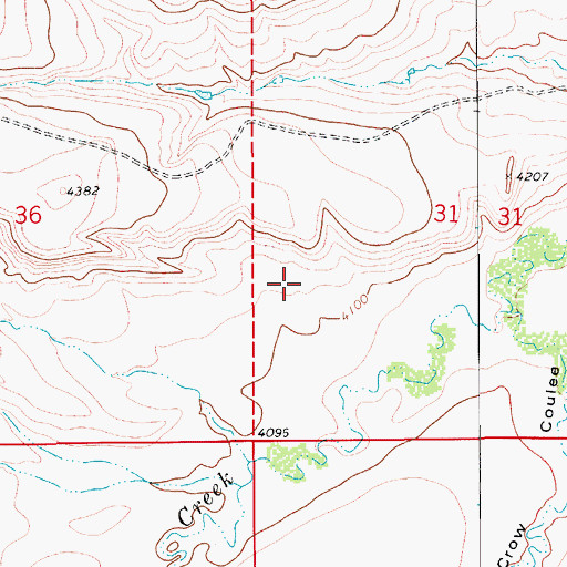 Topographic Map of 18N10E31CB__01 Spring, MT