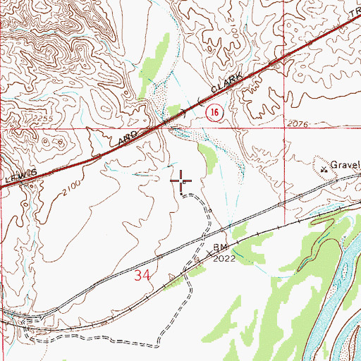 Topographic Map of 18N56E34ABDB01 Well, MT