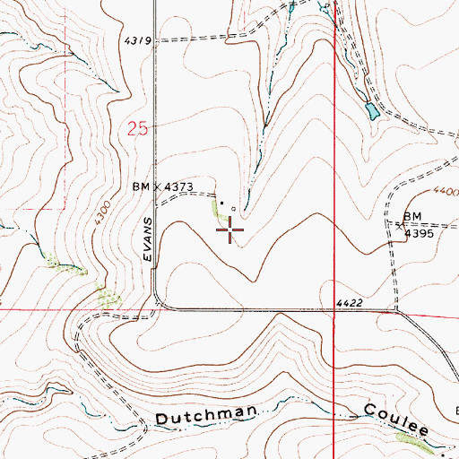 Topographic Map of 18N04E25D___01 Well, MT
