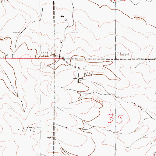 Topographic Map of 18N46E35BBAD01 Well, MT