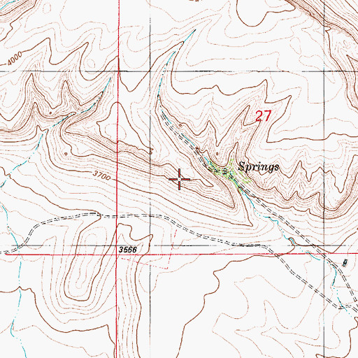 Topographic Map of 18N01W27C___01 Spring, MT