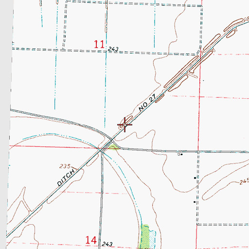Topographic Map of Ditch Number 27, AR