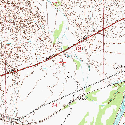 Topographic Map of 18N56E34AB__01 Well, MT