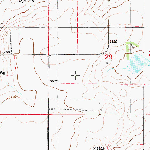 Topographic Map of 18N02E29C___01 Well, MT