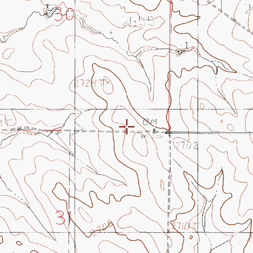Topographic Map of 18N45E30DDCB01 Well, MT