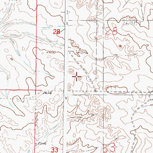 Topographic Map of 18N43E28CD__01 Well, MT