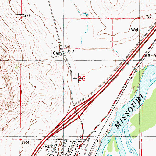Topographic Map of 18N01W26____01 Well, MT