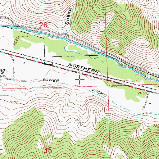 Topographic Map of 18N21W26DDCA01 Well, MT