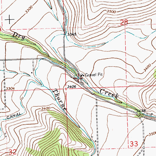 Topographic Map of 18N19W28CCDB01 Well, MT